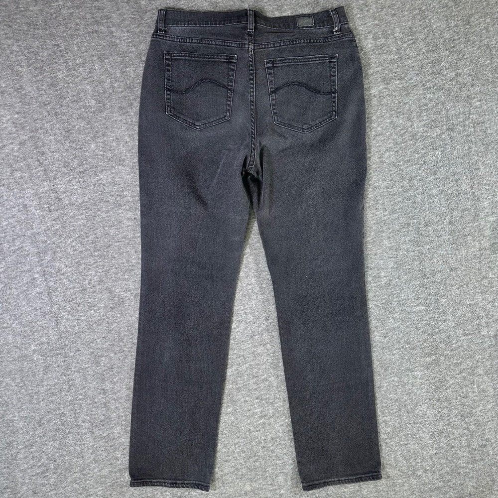 Lee Jeans Women's Size 14 Tall Black Wash Relaxed Fit Straight Leg Mid Rise - Picture 3 of 8